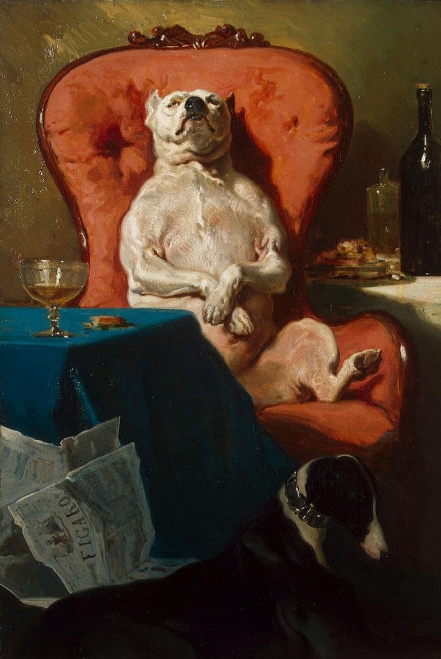 «Мопс в кресле» картина Альфред Дедрё