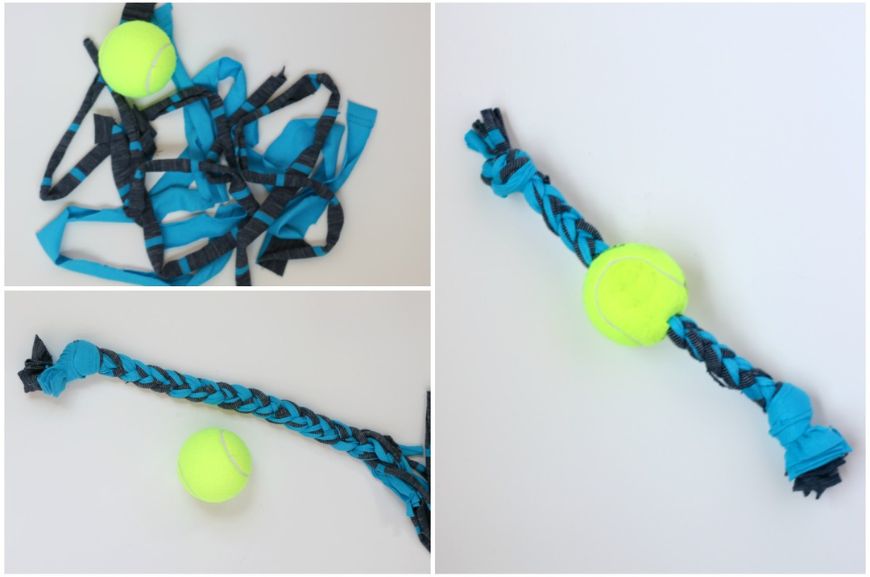 Как сделать игрушку для собаки из теннисного мяча 
